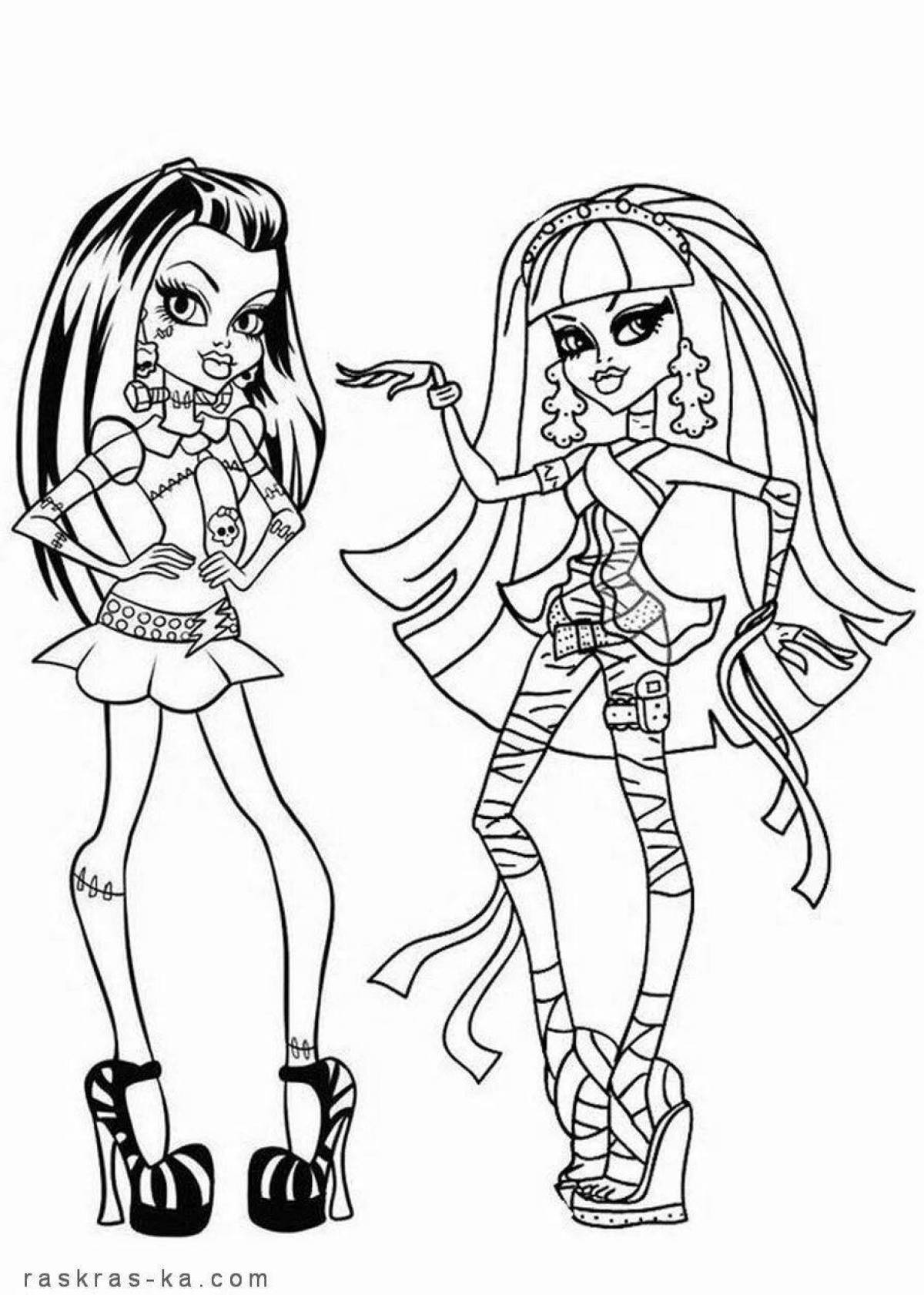 Fascinating coloring monster high dolls