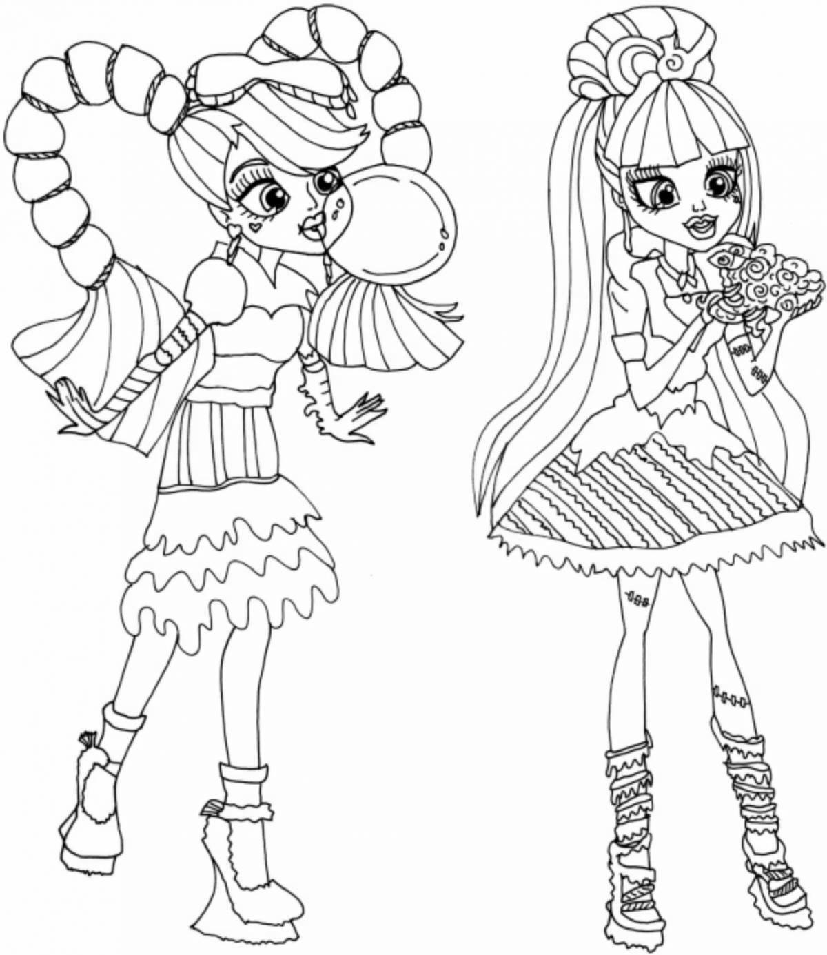 Magic coloring monster high dolls