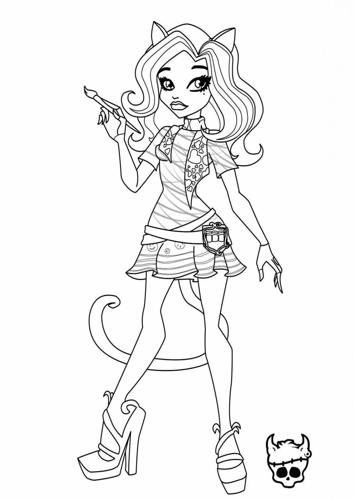 Mystical coloring monster high dolls