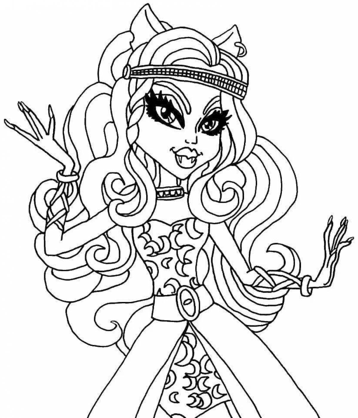 Elegant coloring monster high dolls