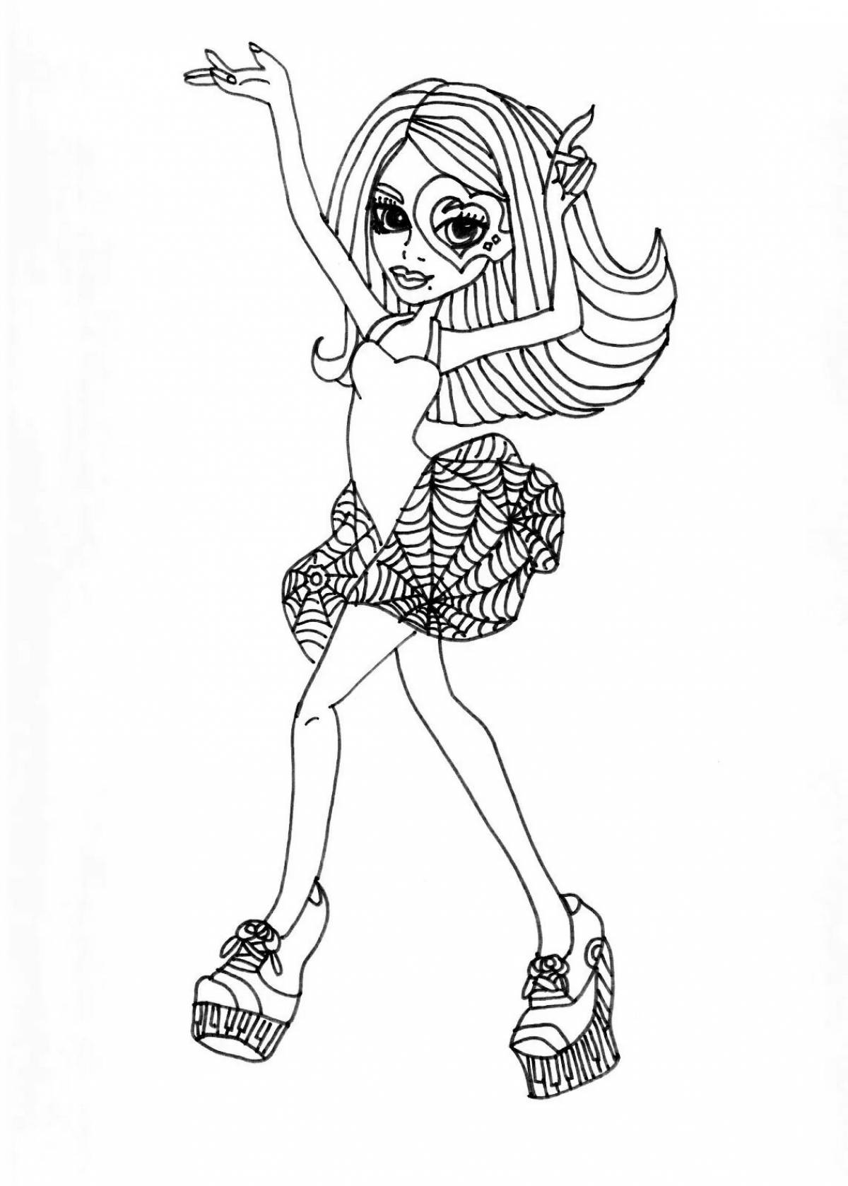 Delicate monster high dolls coloring pages