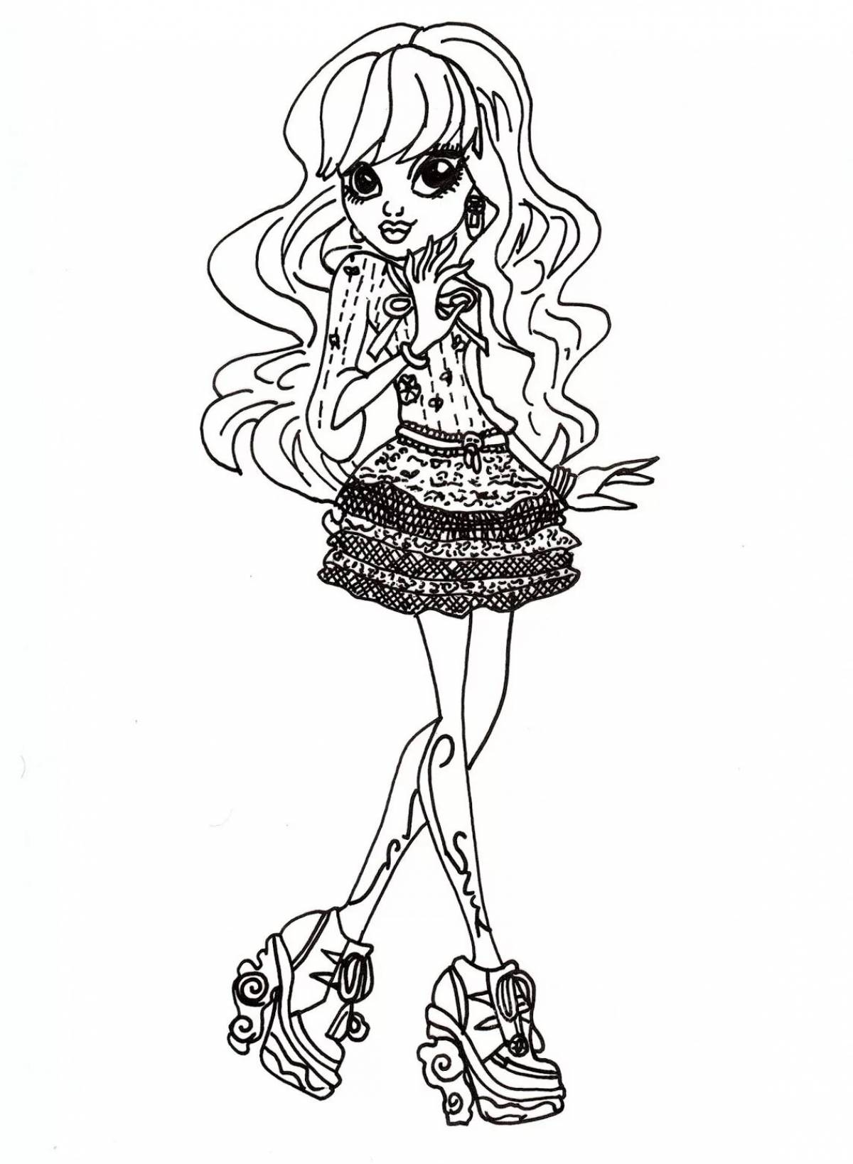 Stylish coloring monster high dolls