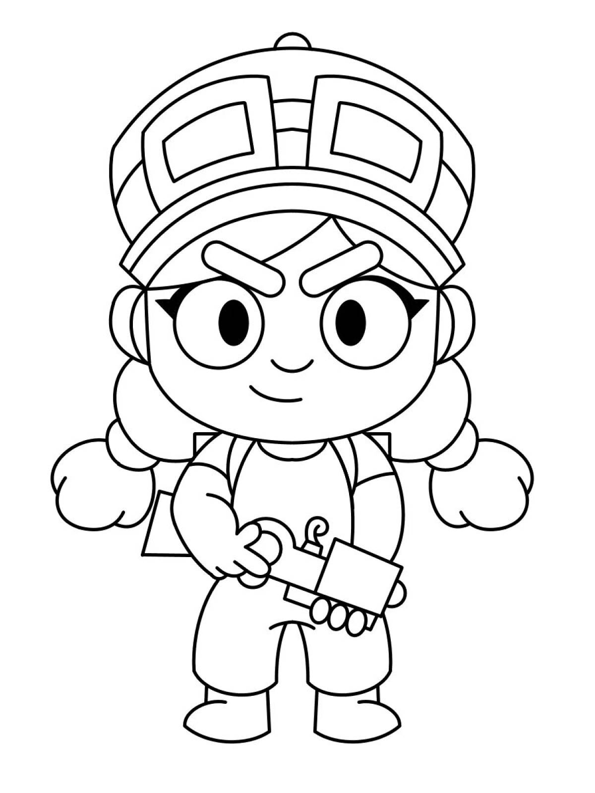Shelly's outstanding brawl stars coloring page