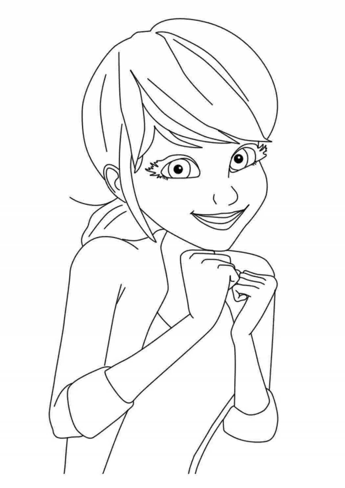 Marinette and Adrian amazing coloring pages