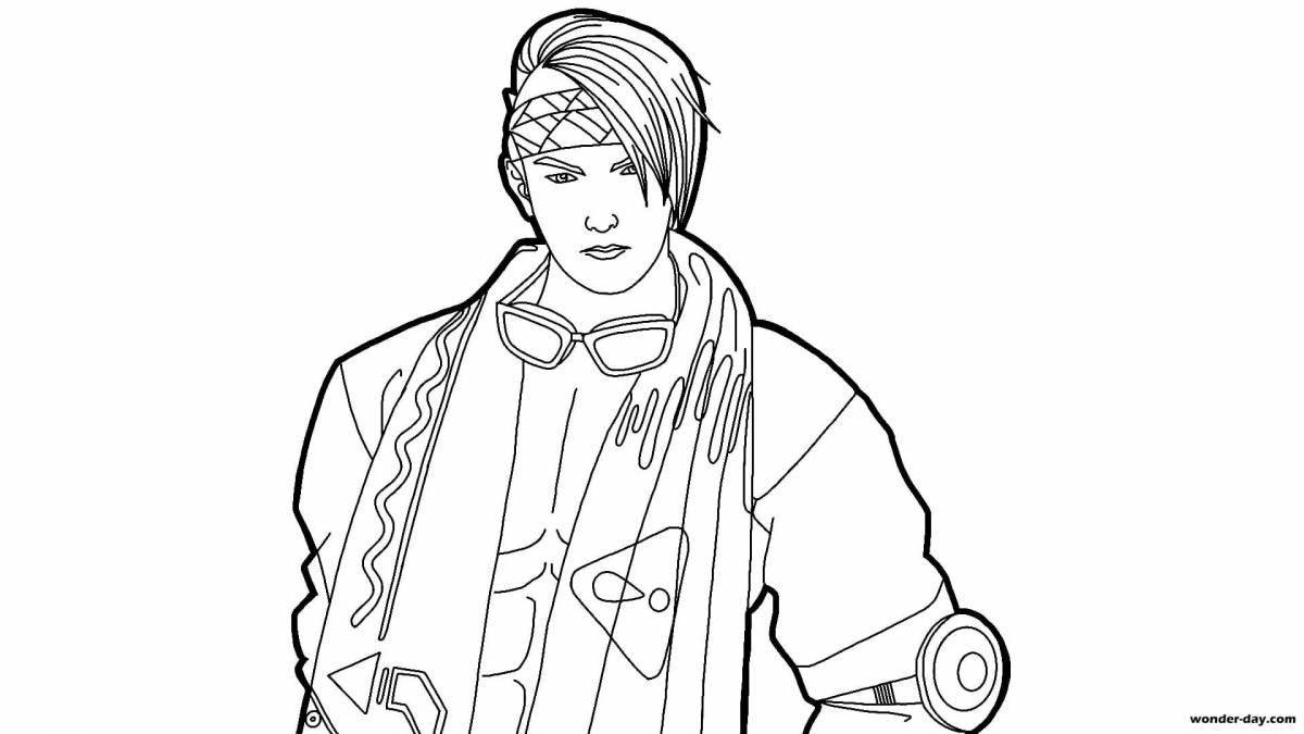 Free fire character coloring page