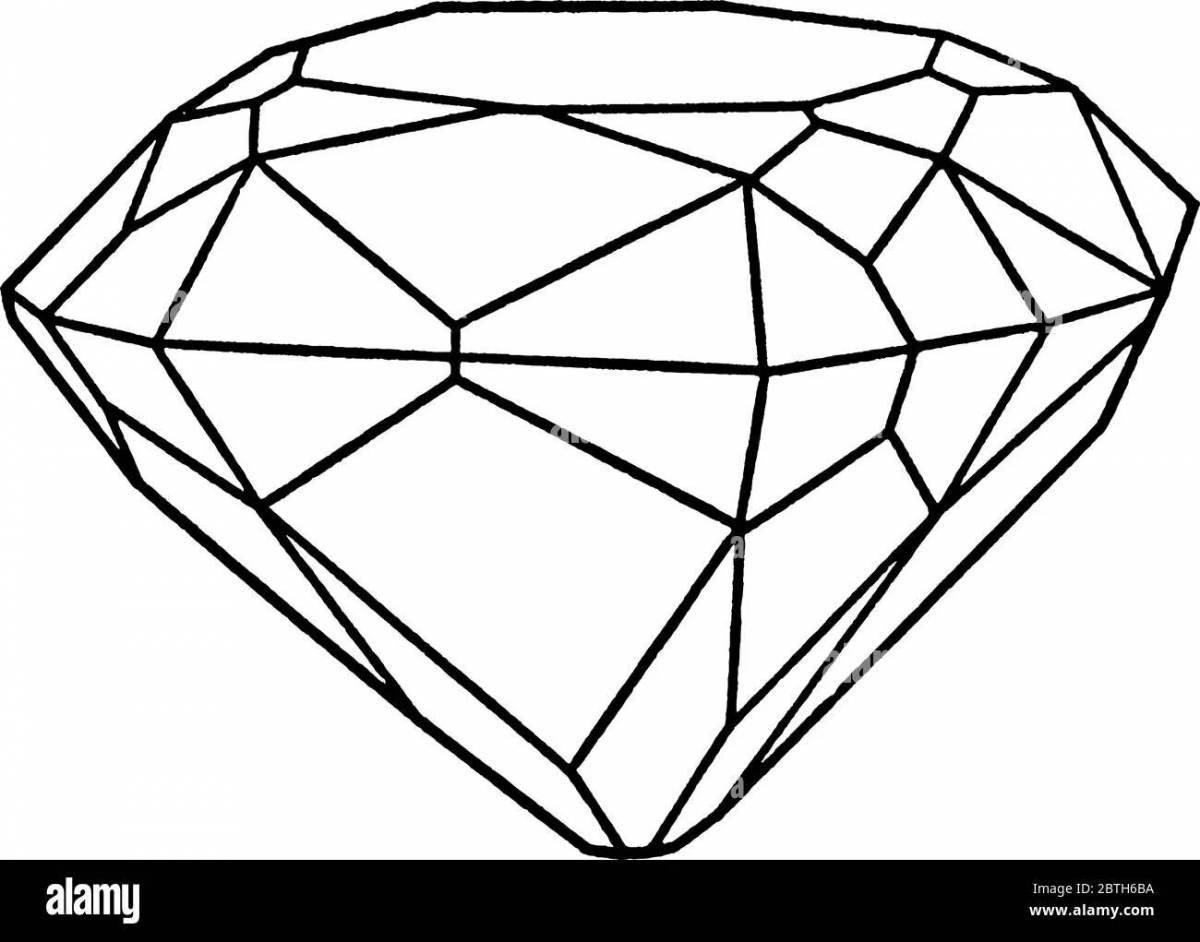 Colorful diamond coloring page for kids