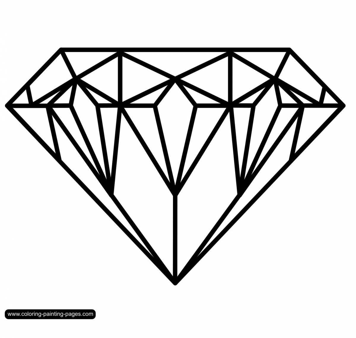 Awesome diamond coloring page for kids