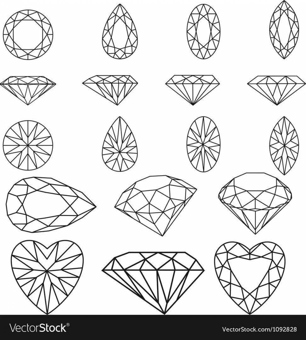 Amazing diamond coloring pages for kids