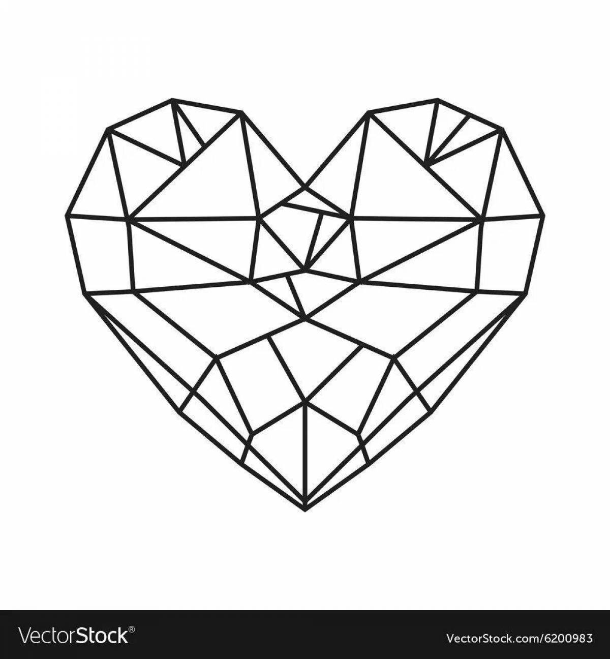 Fun coloring page with diamonds for kids