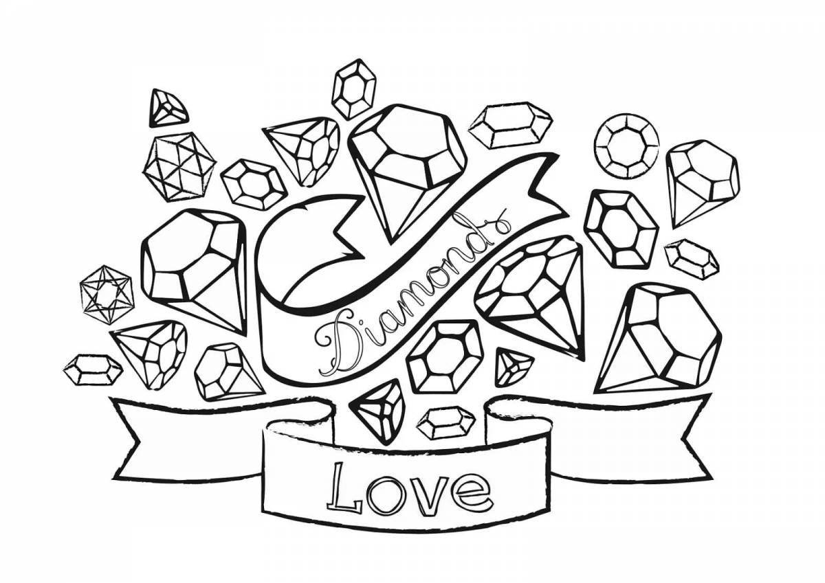 Cute diamond coloring book for kids