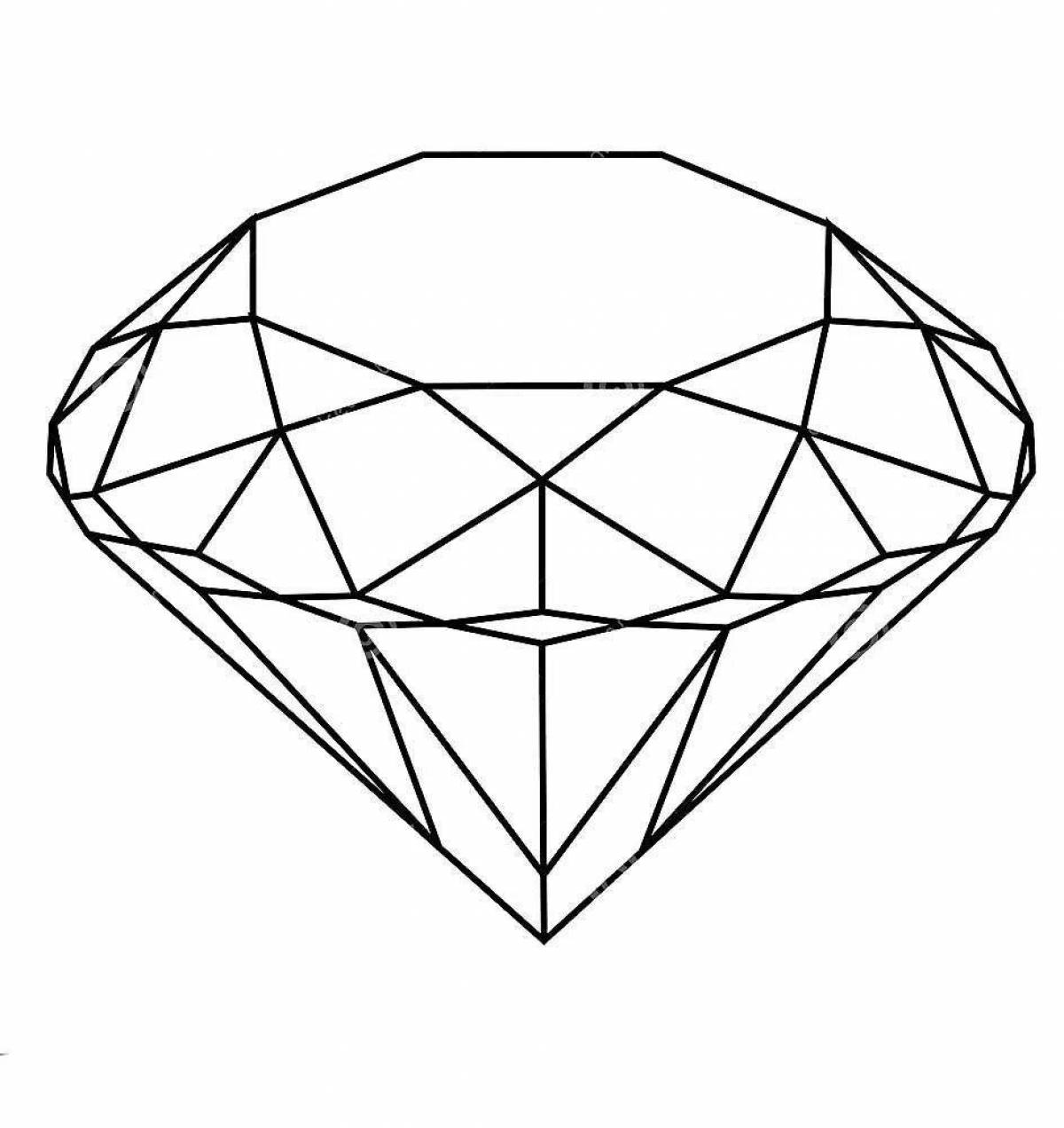 Playful diamond coloring page for kids