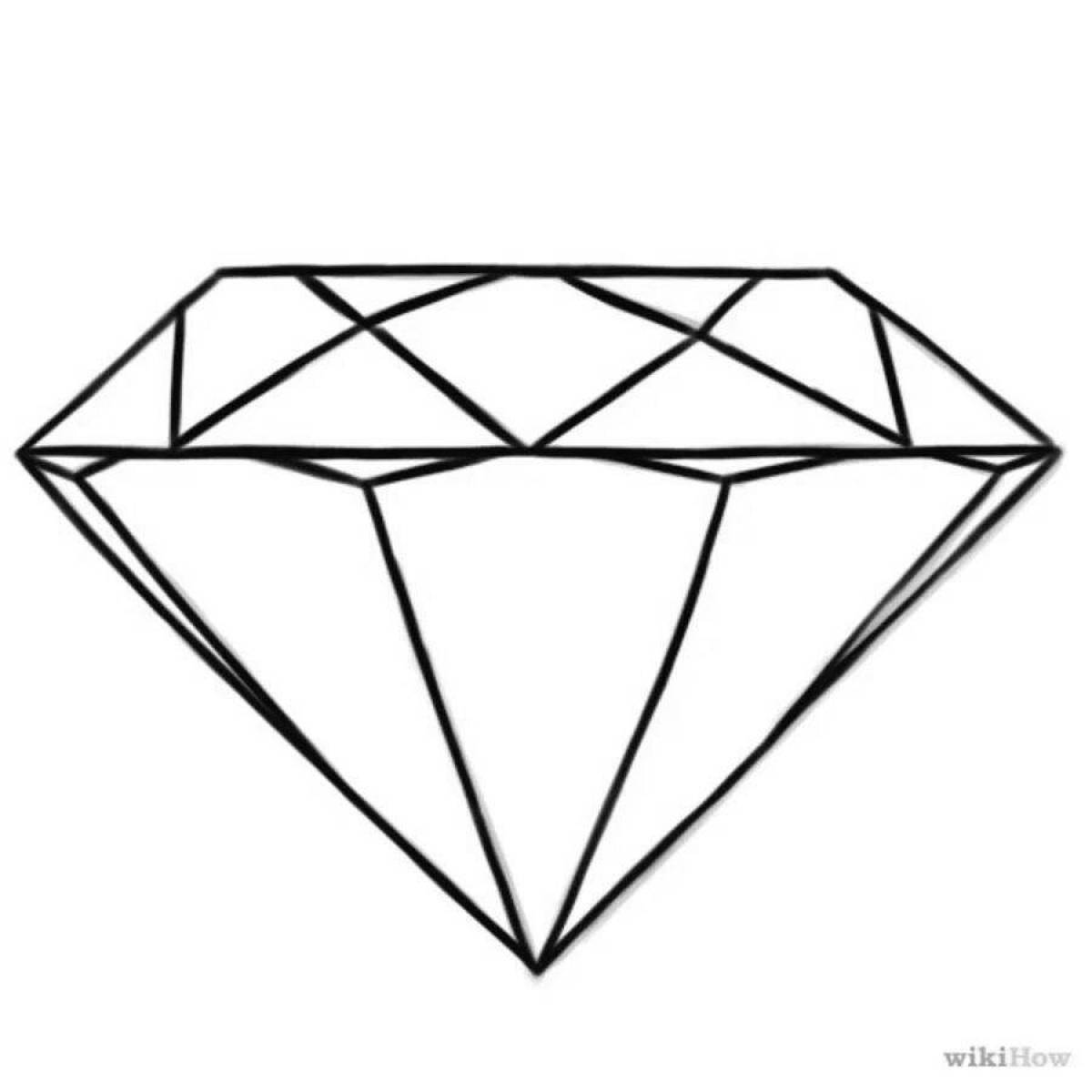 Fancy diamond coloring for kids