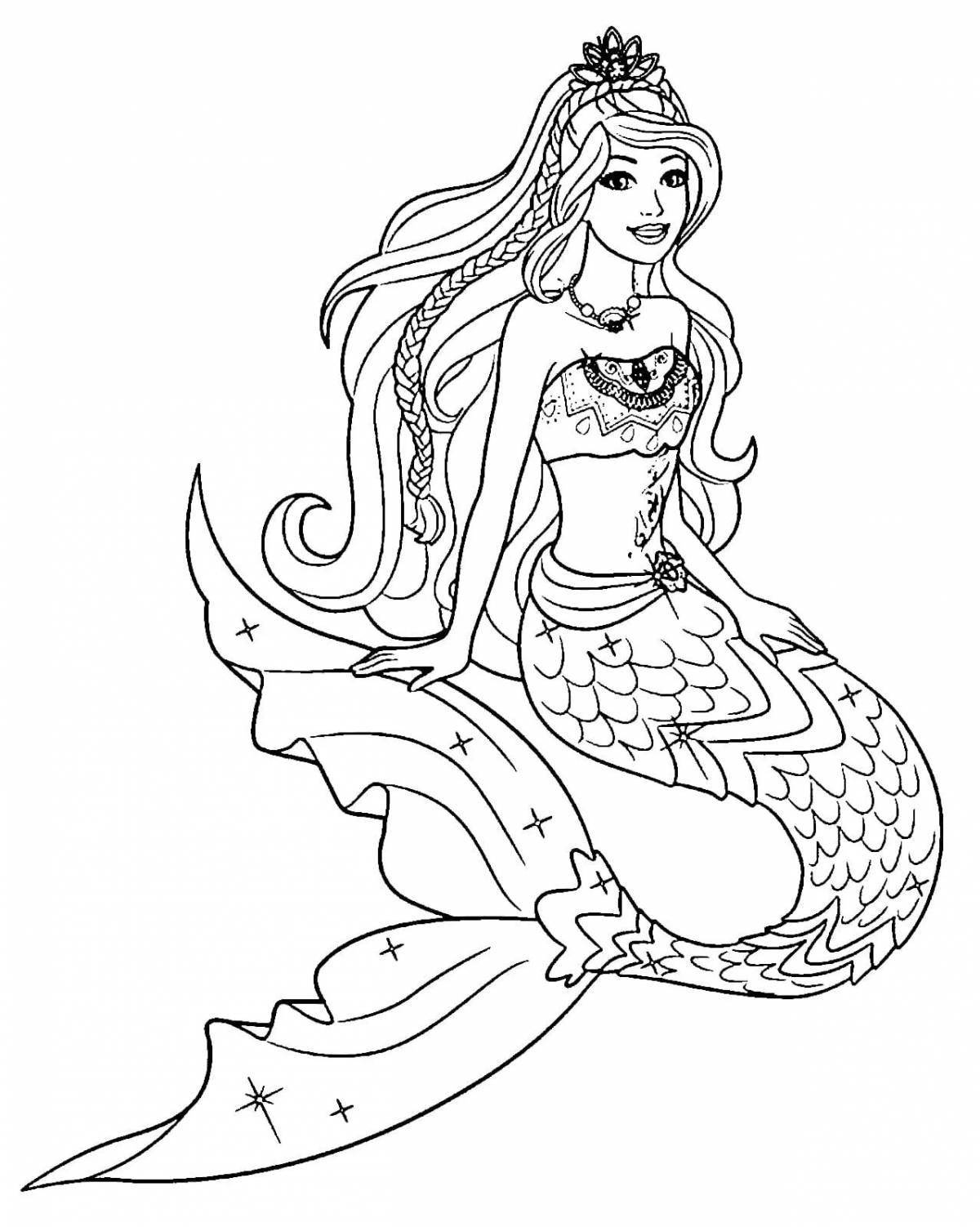 Exquisite barbie mermaid coloring book