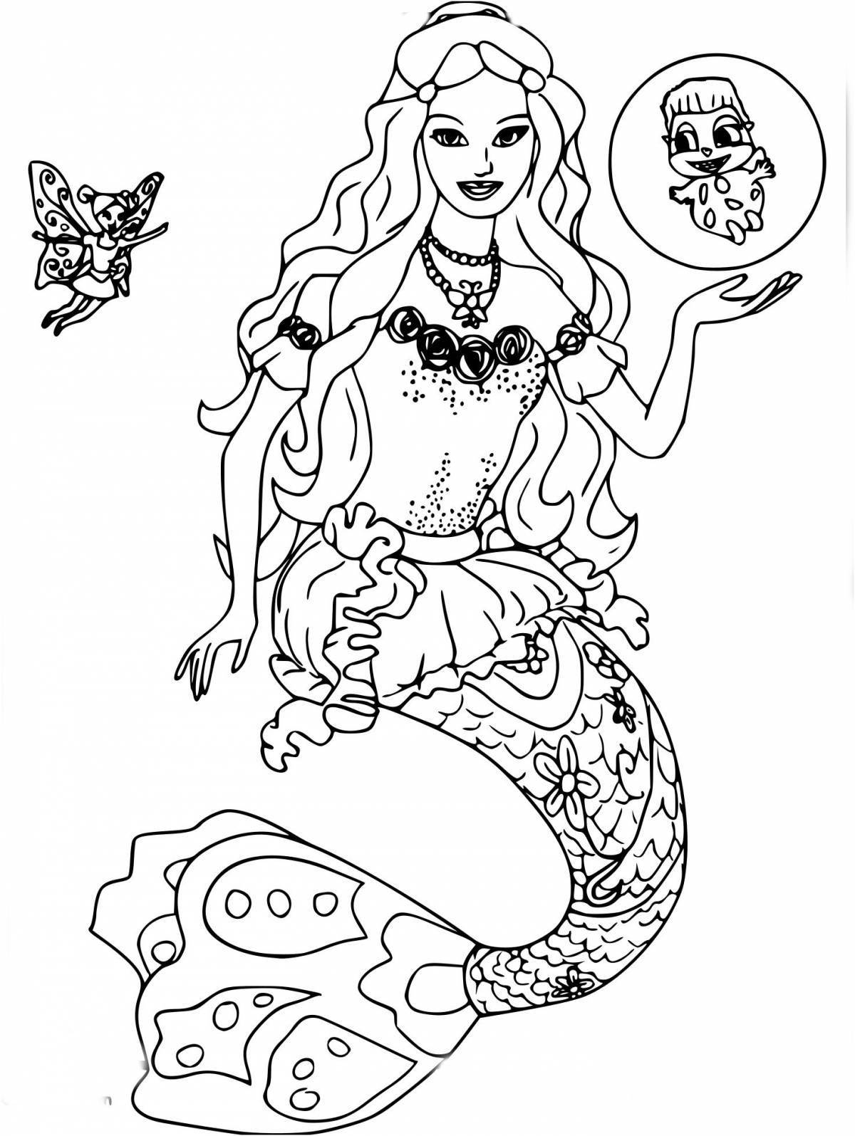 Charming barbie mermaid coloring book