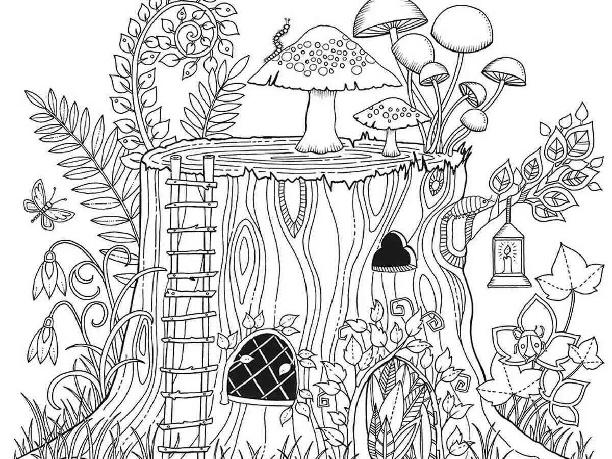 Incredible coloring book antistress mysterious forest