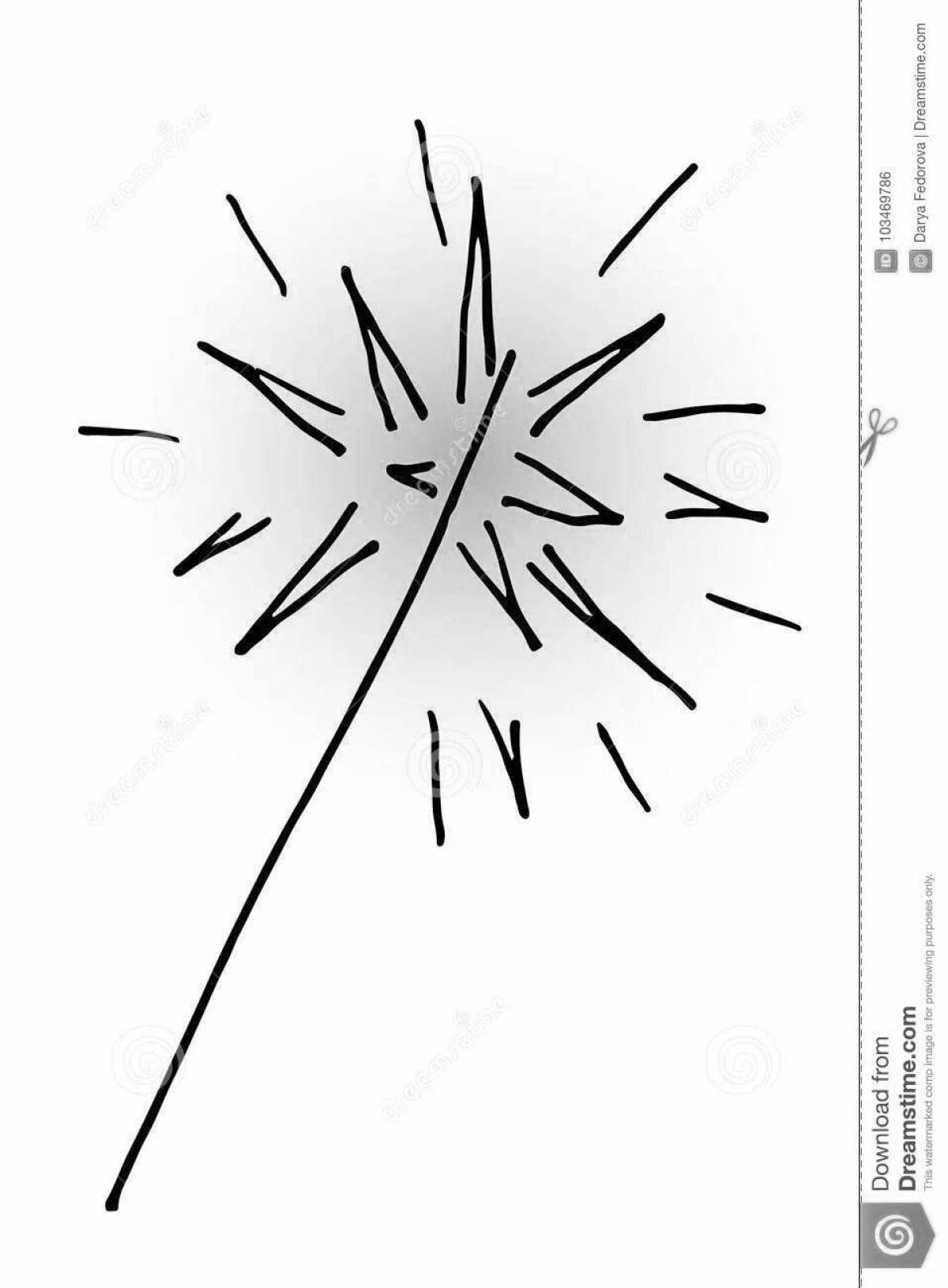 Coloring page joyful bow sparklers