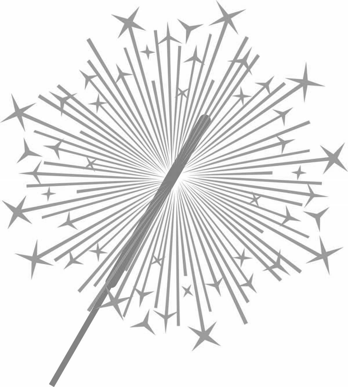 Glittering nose sparklers coloring page