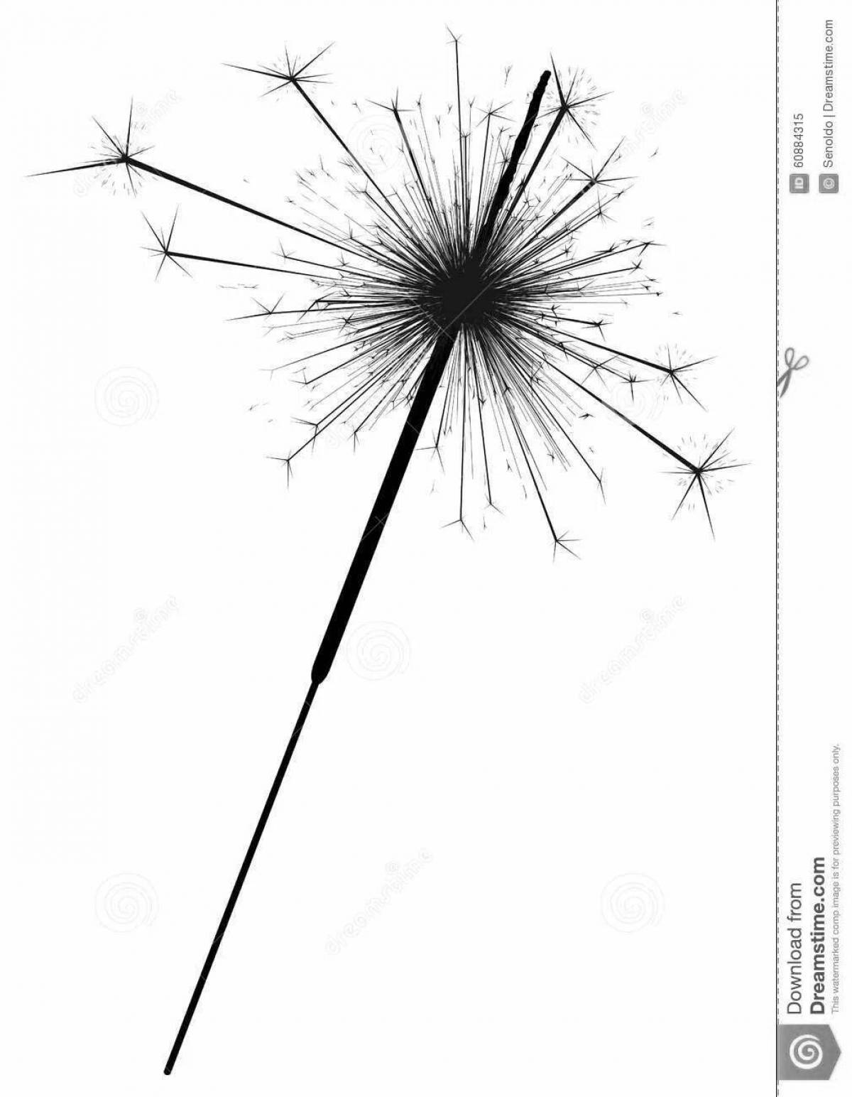 Amazing sparklers coloring page