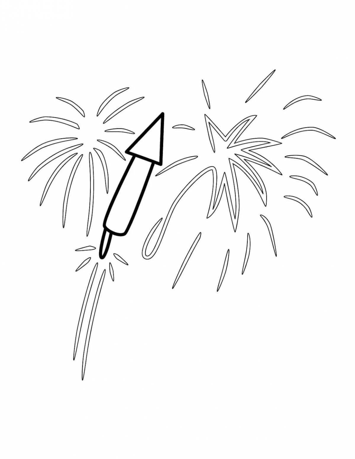 Vivid bow sparklers coloring page