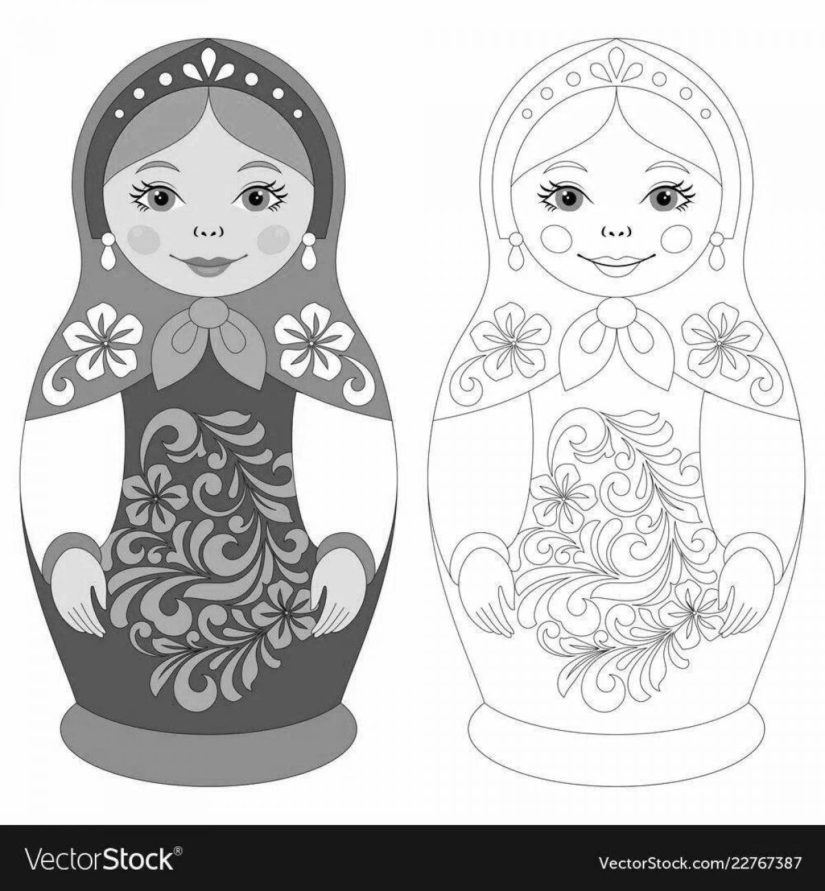 Coloring with matryoshka ornament