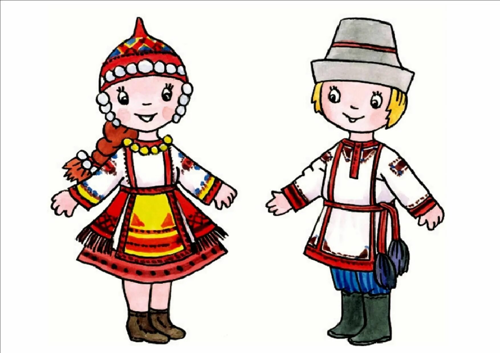 Coloring page grand marie national costume
