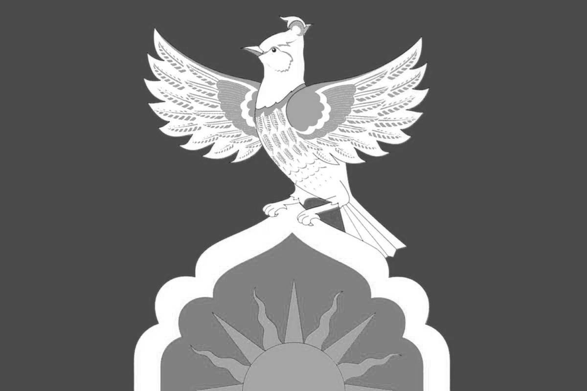 Coloring coat of arms of glorious Komi Republic