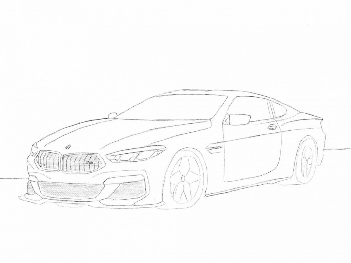 Подробная раскраска bmw 8