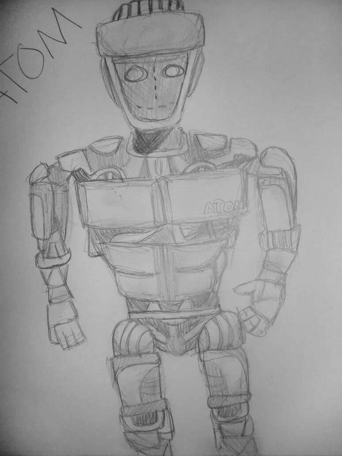 Colouring funny real steel maidas