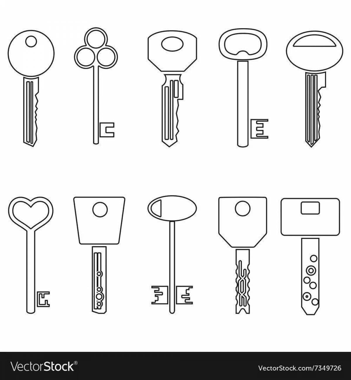 License Key Plus Playful Coloring Page