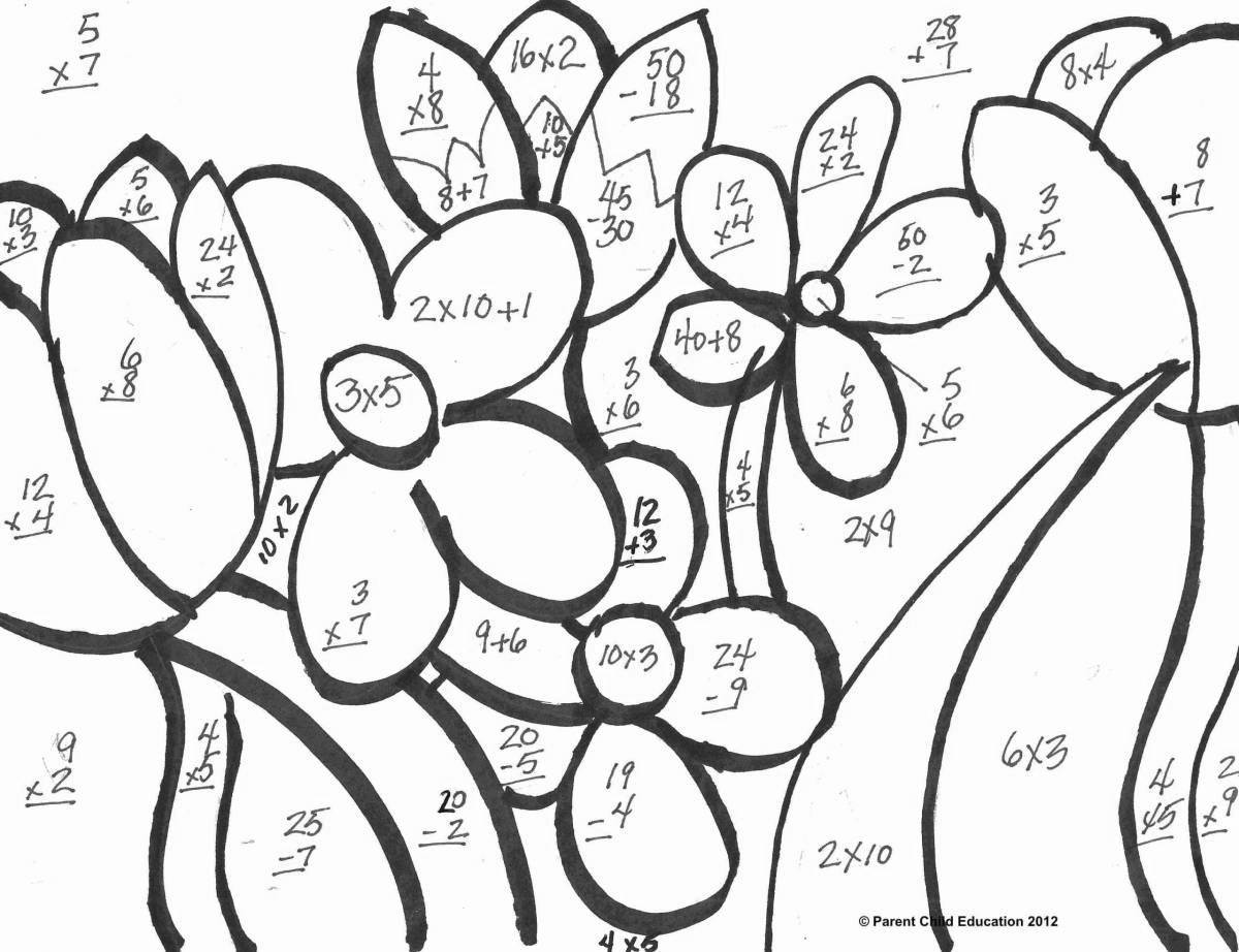 Coloring book funny math fractions