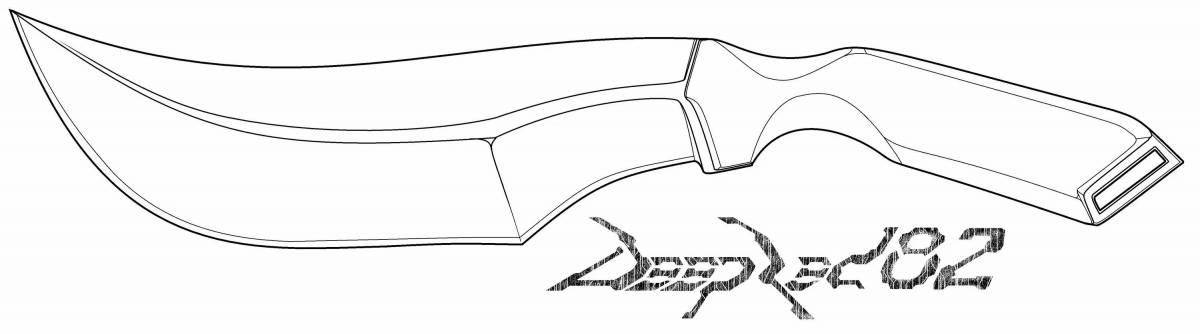 Dramatic coloring page kunai from standoff 2