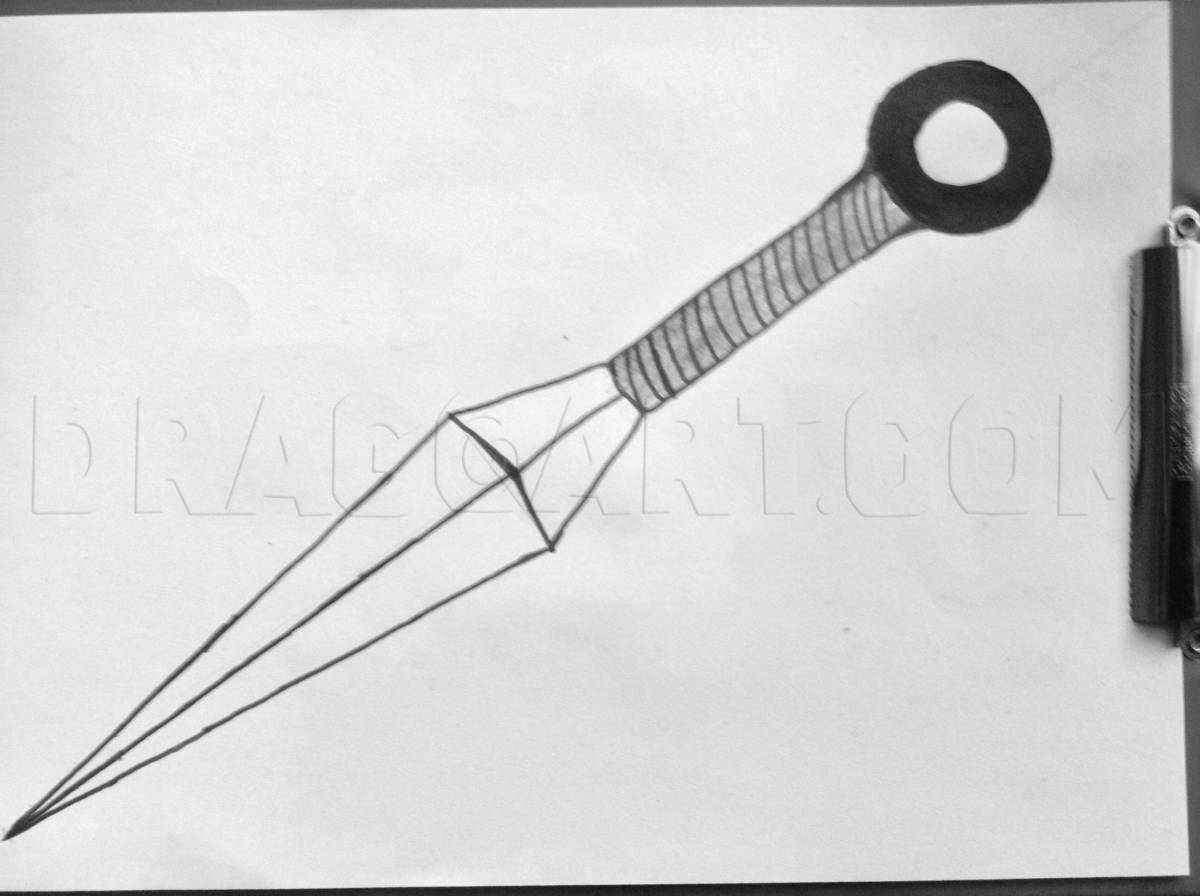 Bright kunai from standoff 2 coloring page