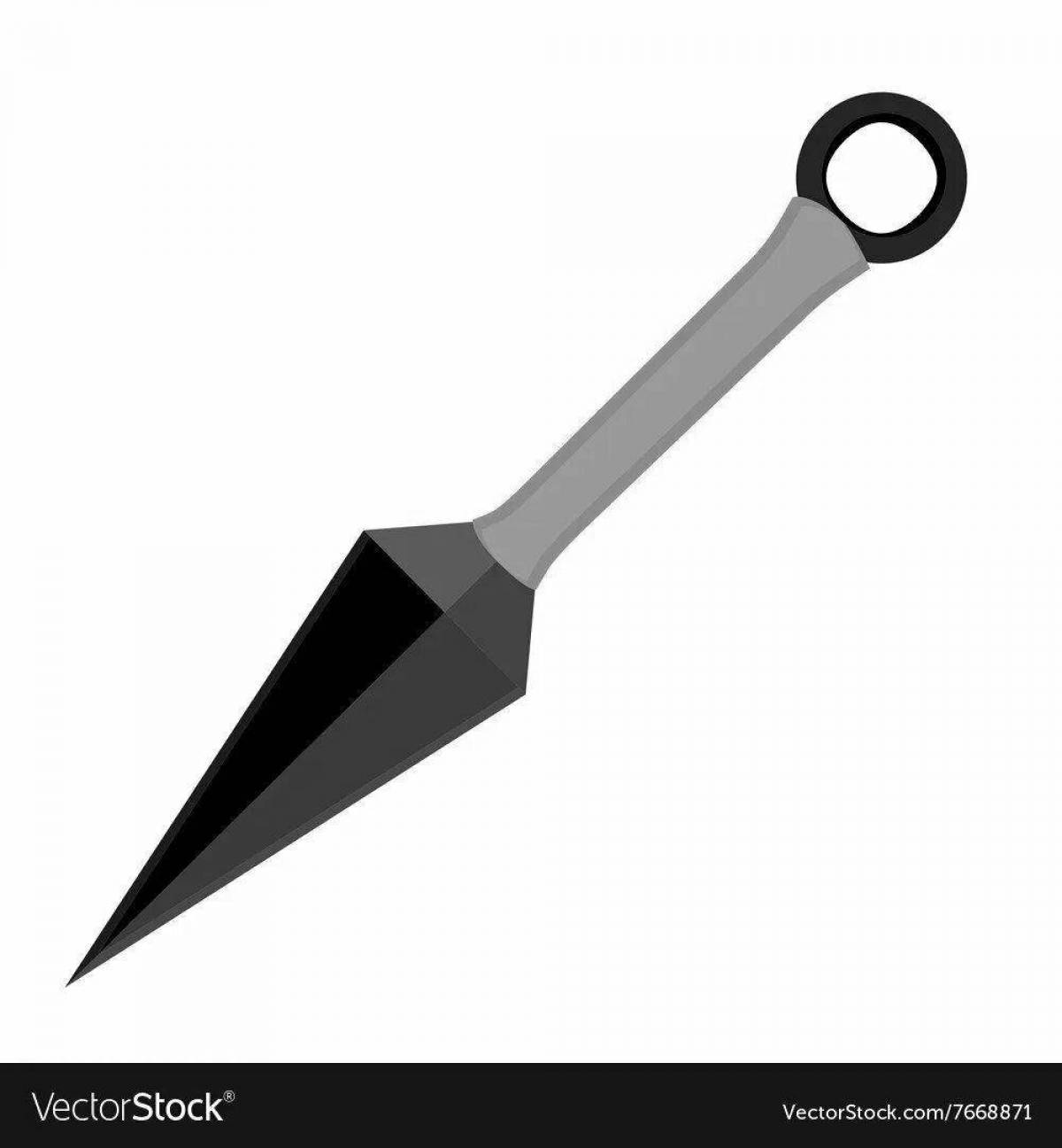 Coloring book glowing kunai from standoff 2