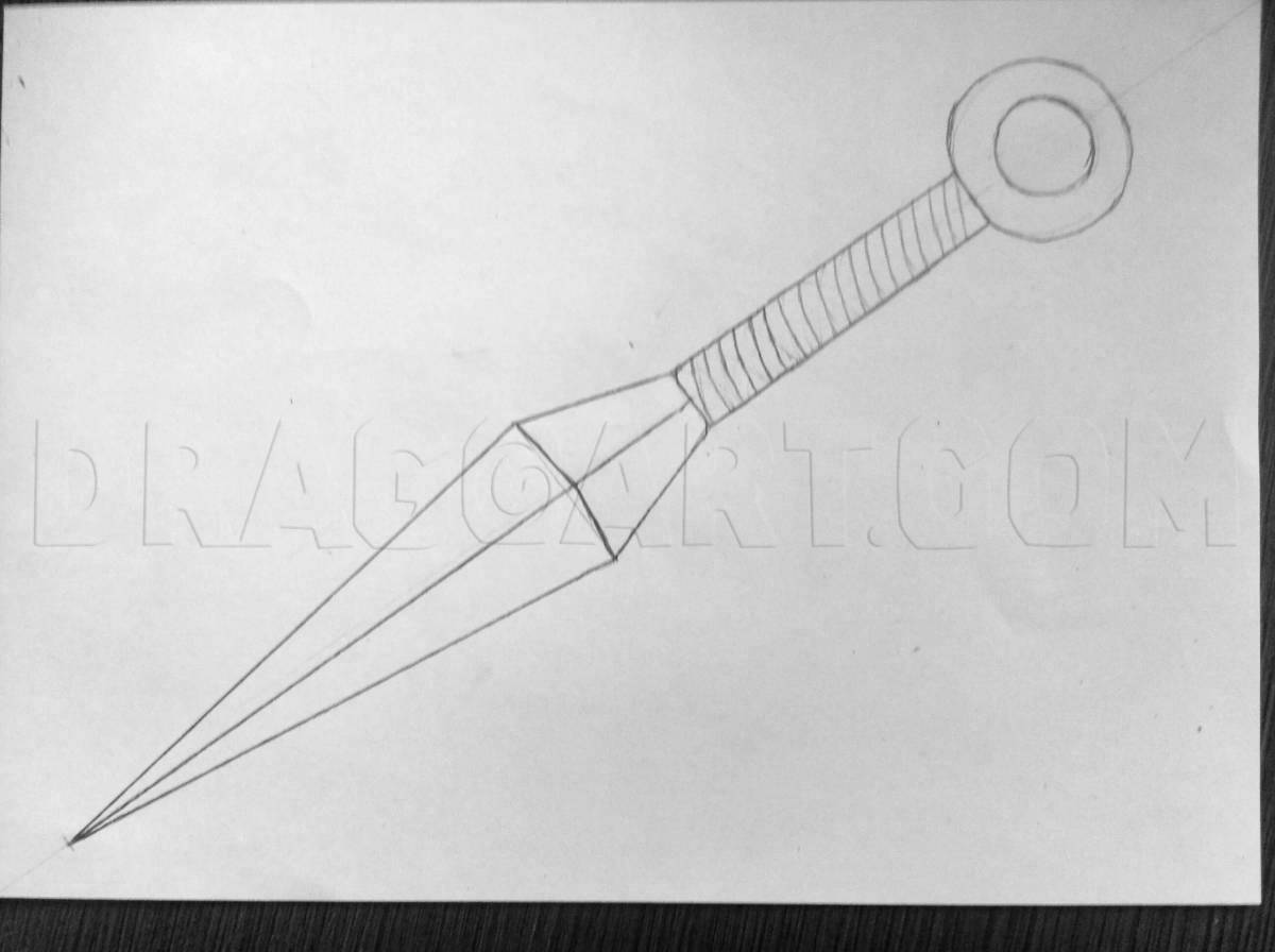 Charming kunai from standoff 2 coloring book