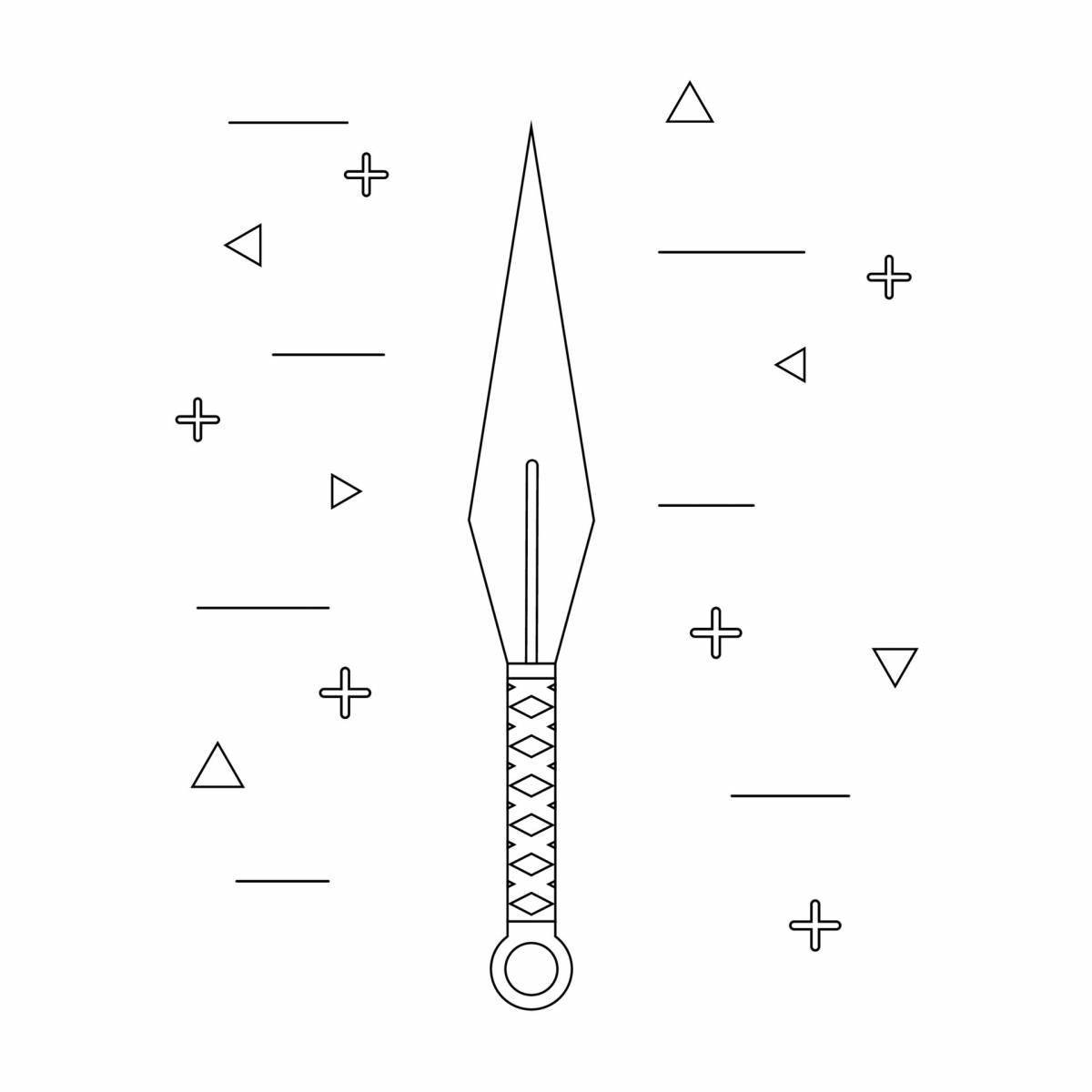 Enchanted kunai from standoff 2 coloring page