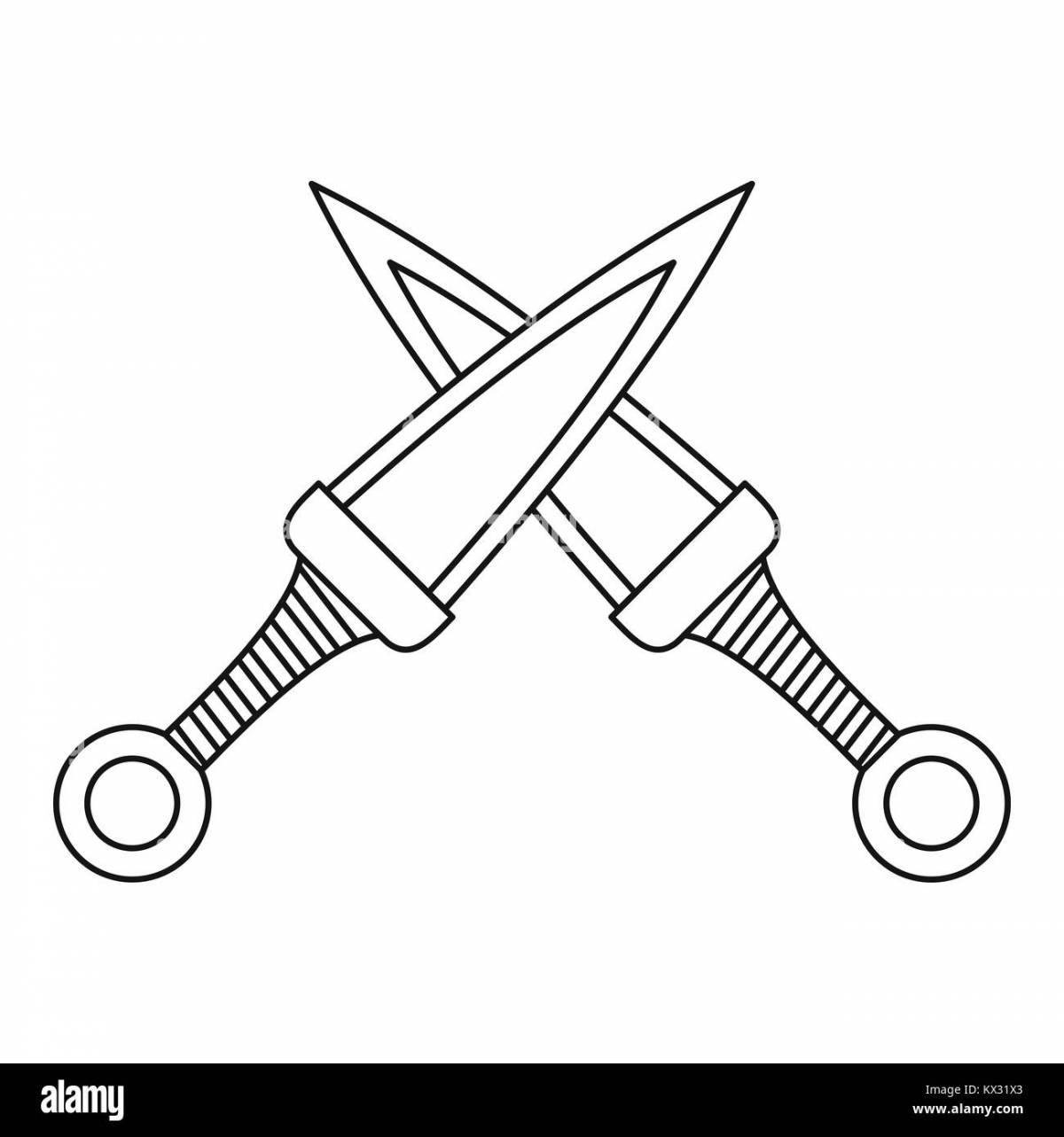 Coloring page funny kunai from standoff 2