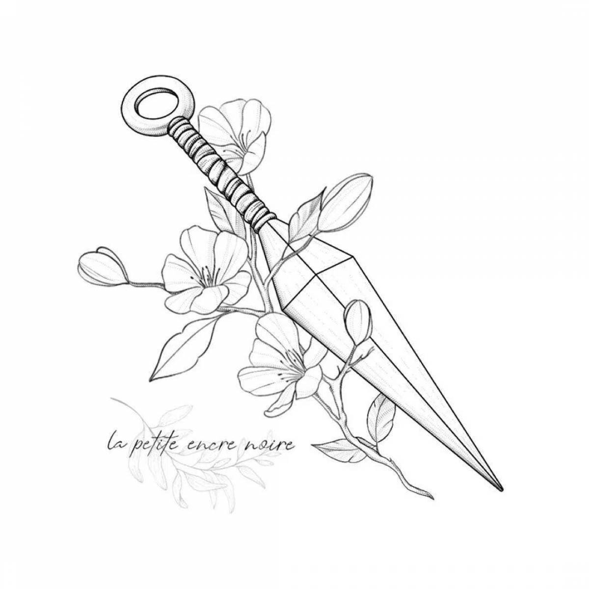 Crisp kunai from standoff 2 coloring page