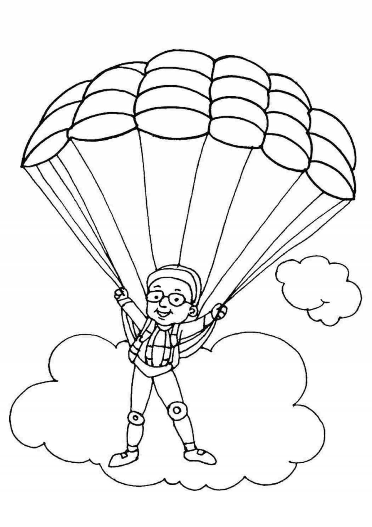 Vibrant skydiver coloring page