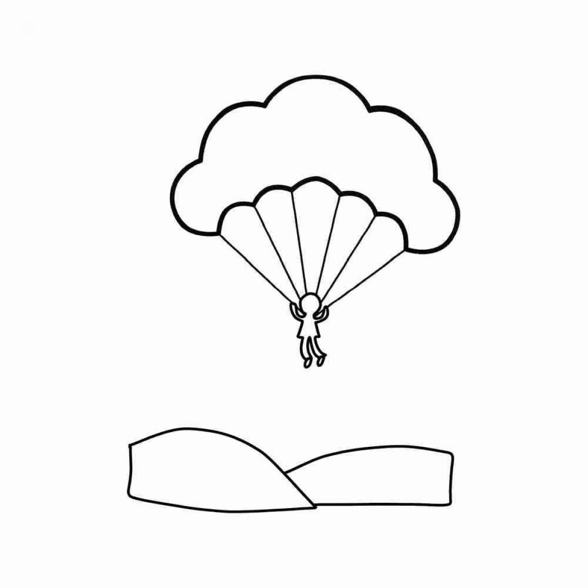 Adventurous skydiver coloring page