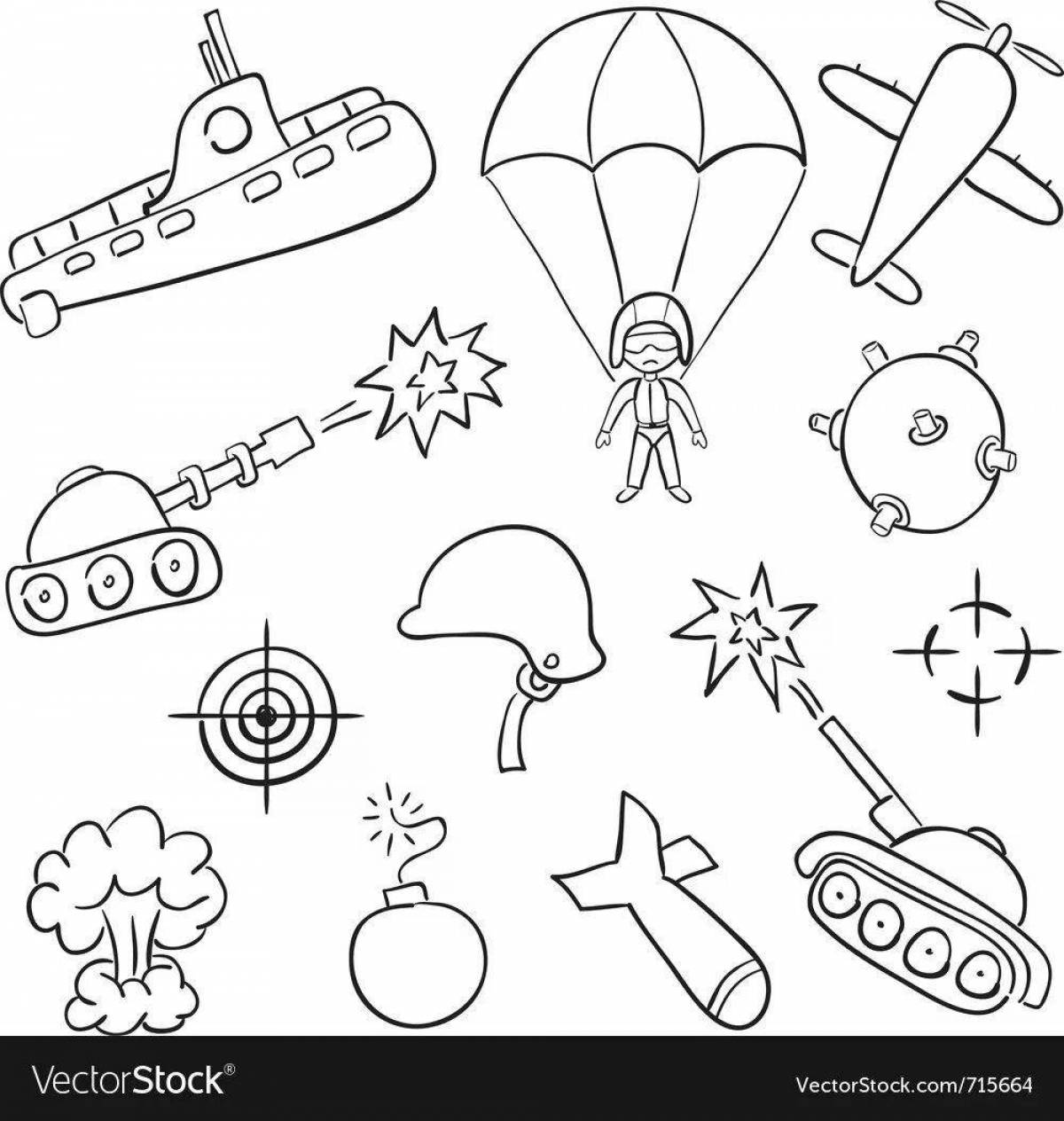 Coloring book sports skydiver
