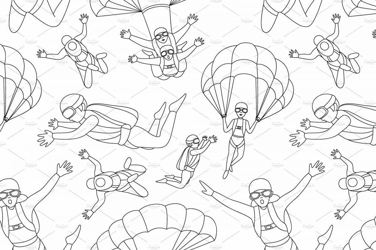 Decided skydiver coloring page