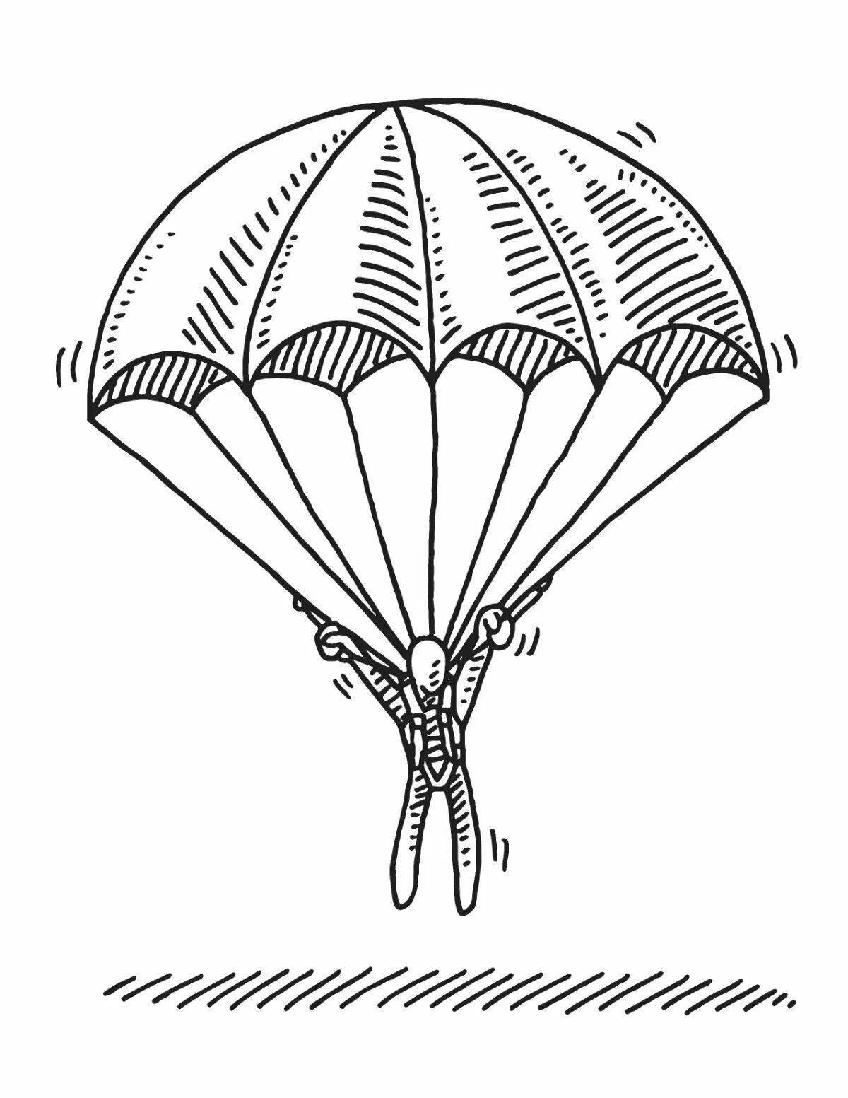 Coloring book confident skydiver