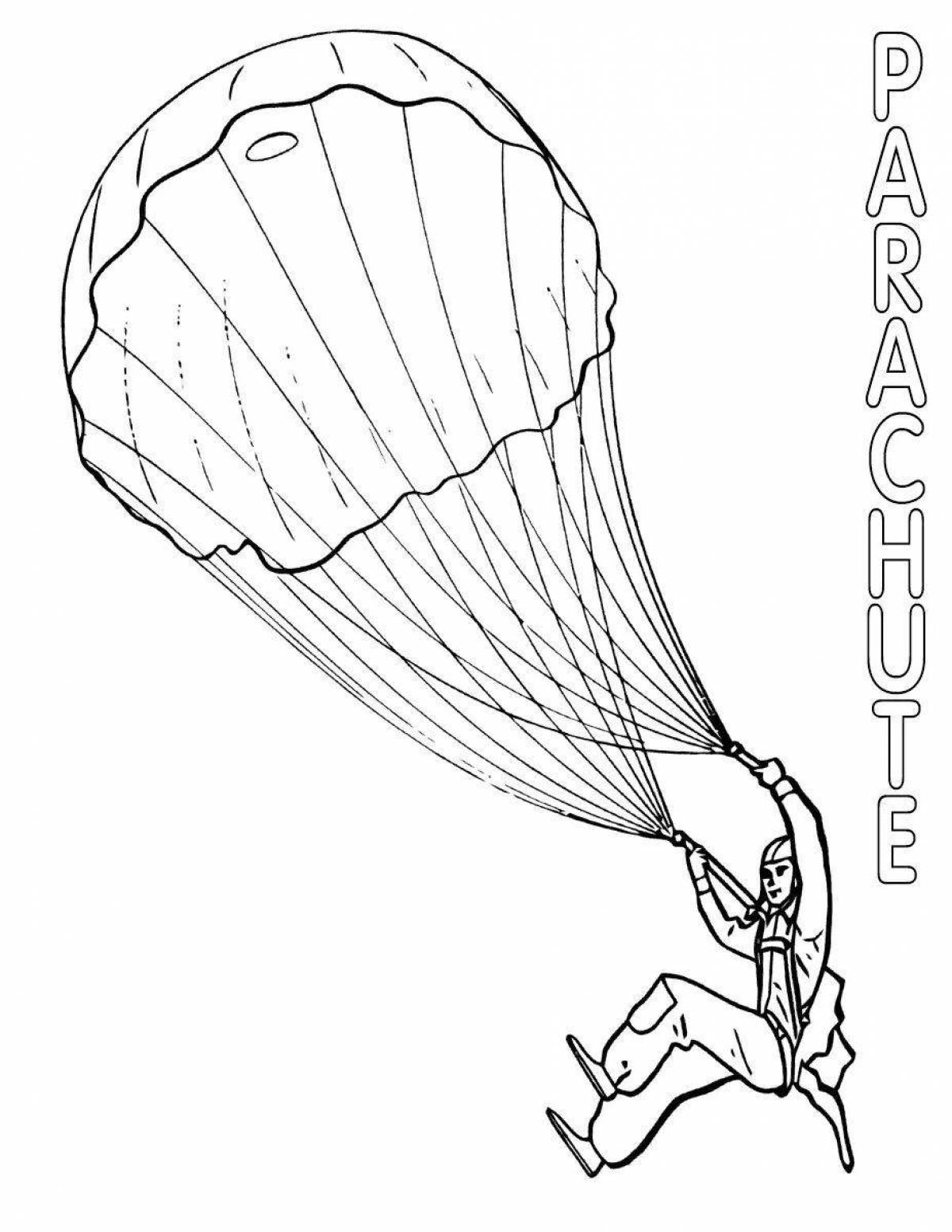 Coloring page joyful skydiver