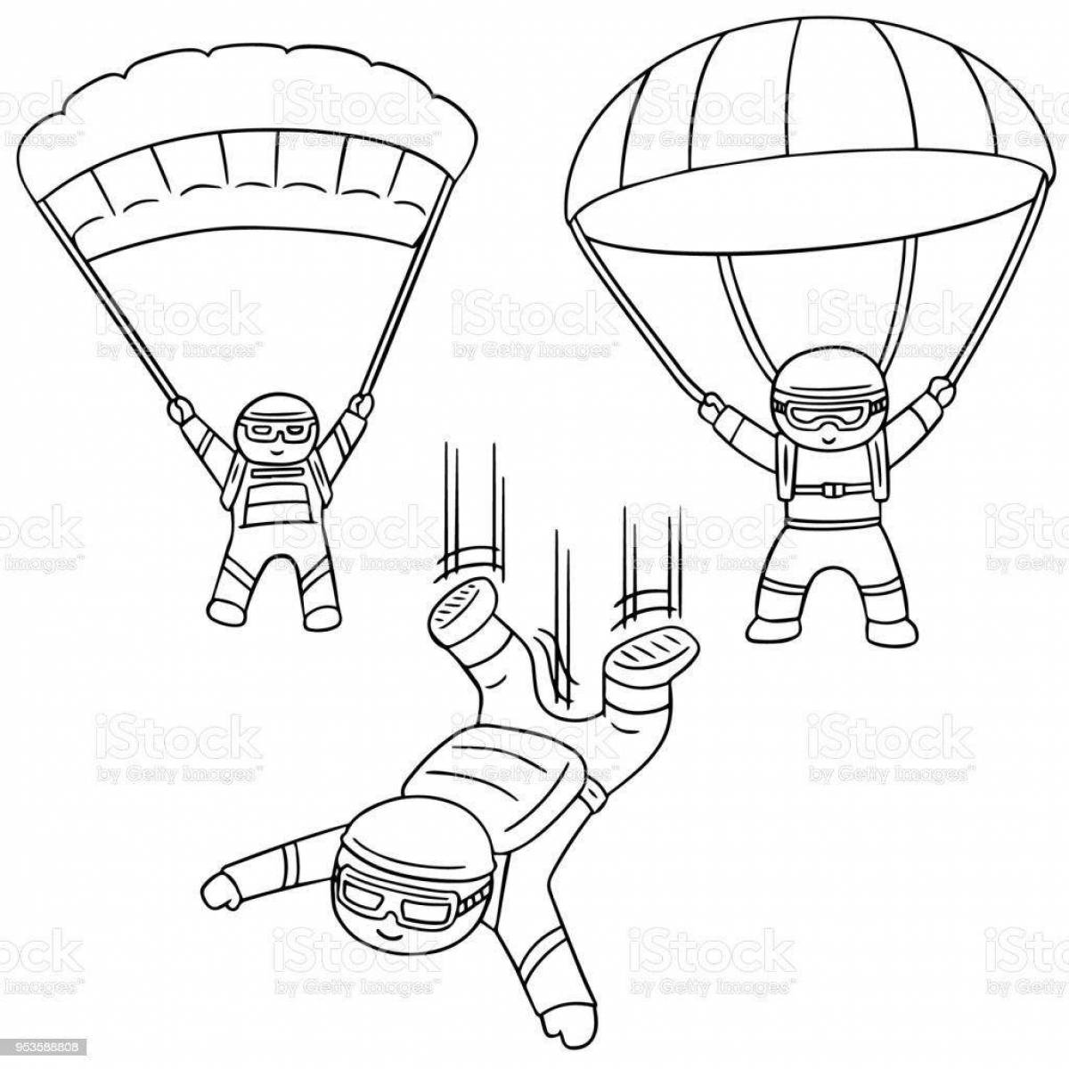 Coloring page spectacular skydiver