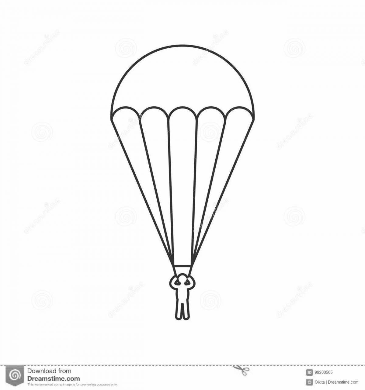 Очаровательная страница раскраски парашютиста