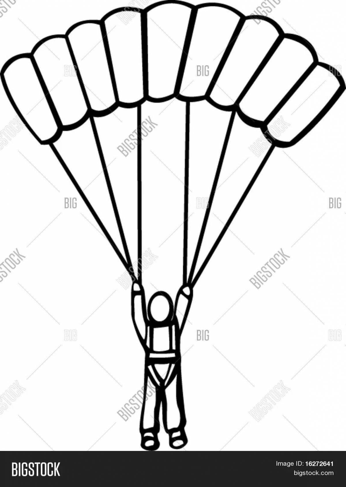 Очаровательная страница раскраски парашютистов
