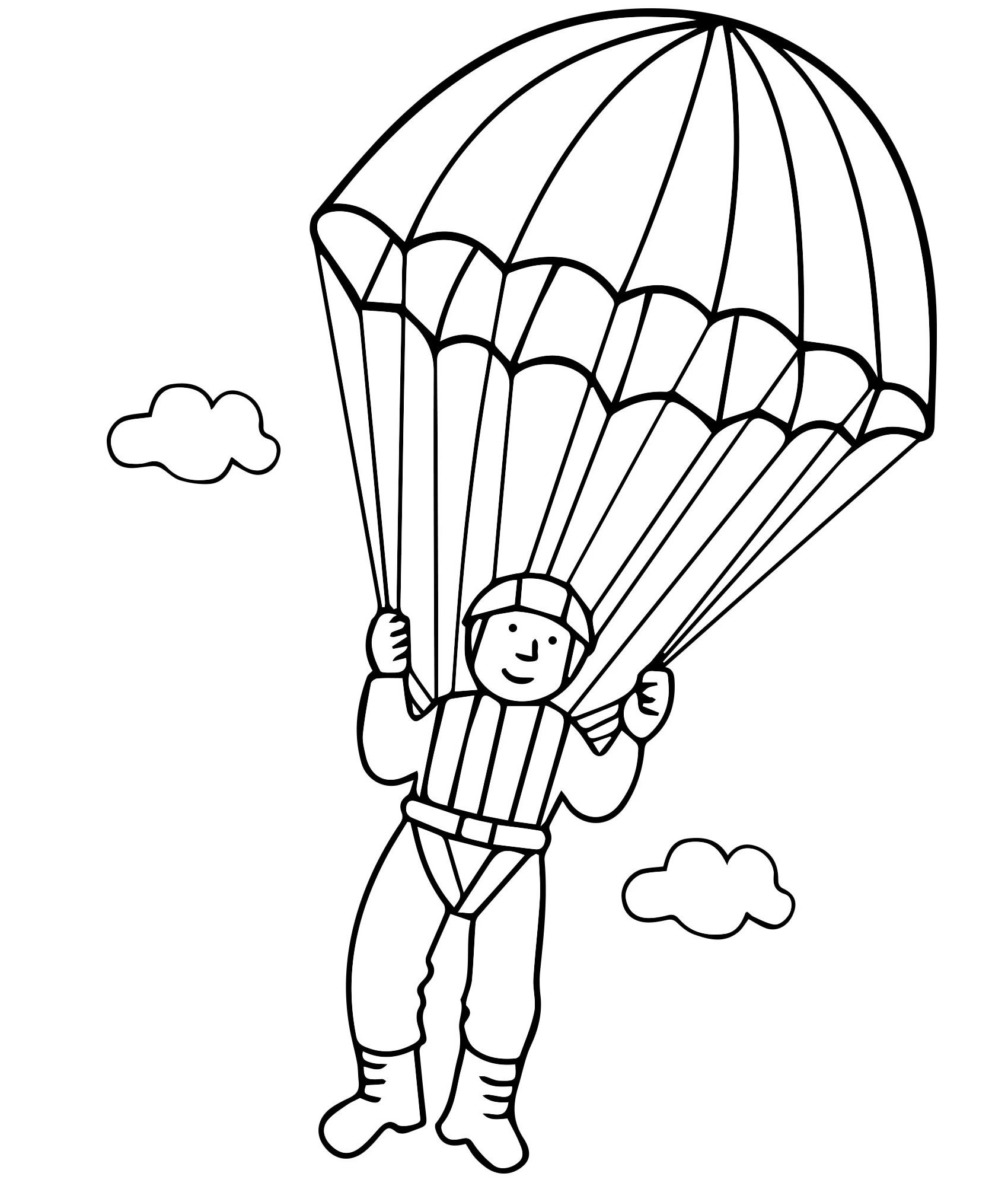 Coloring book shining skydiver