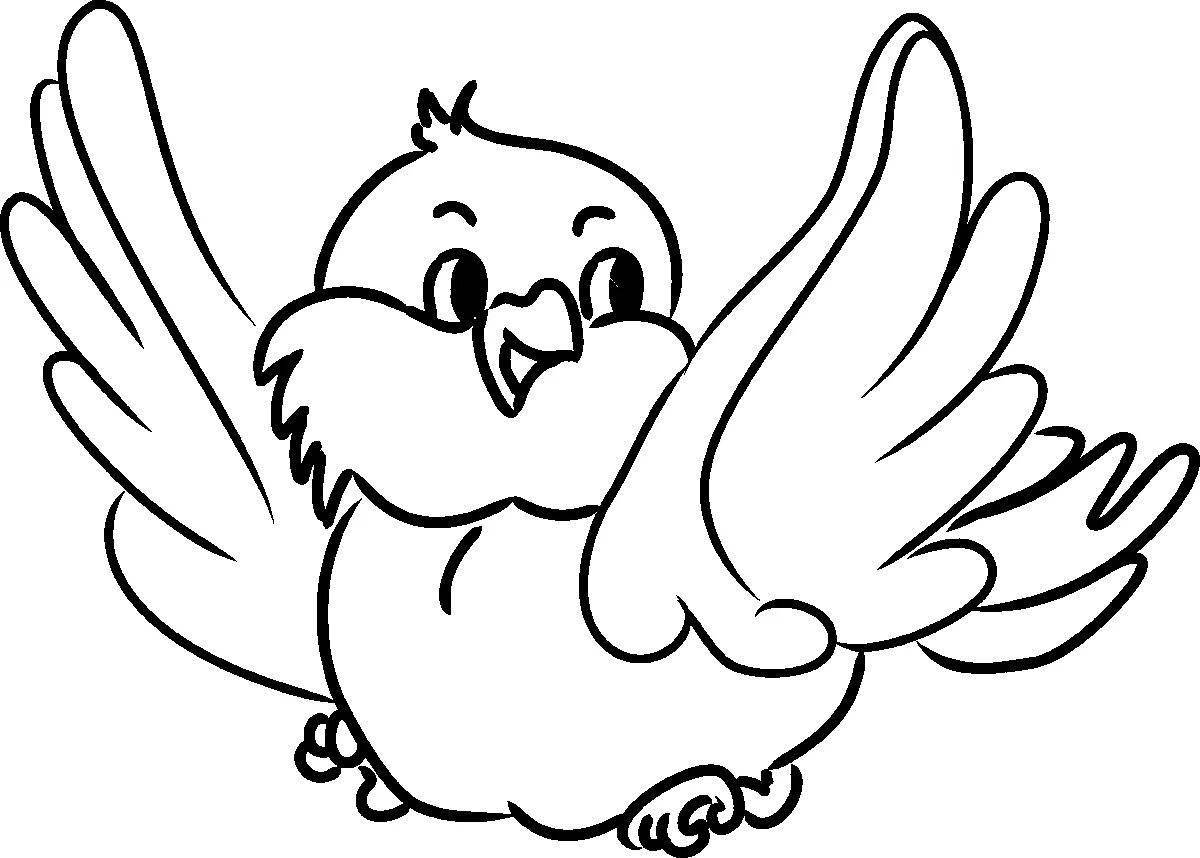 Coloring page cute disheveled sparrow