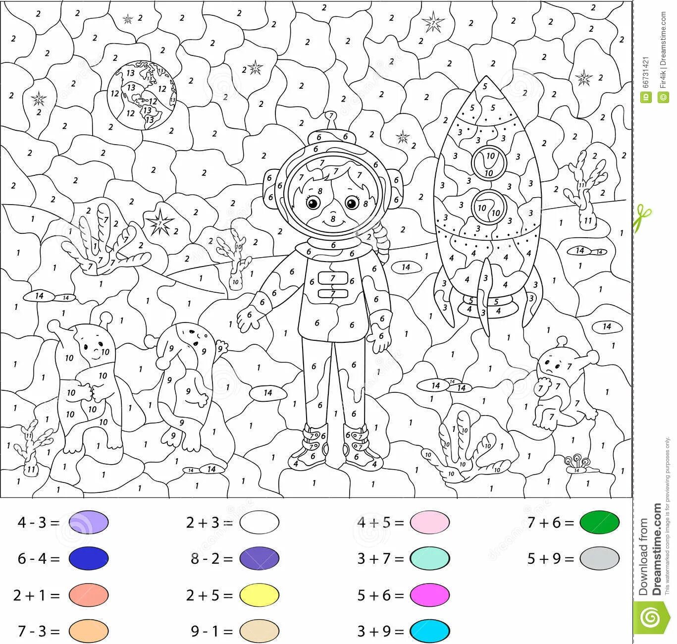 Pleasant planet coloring by numbers