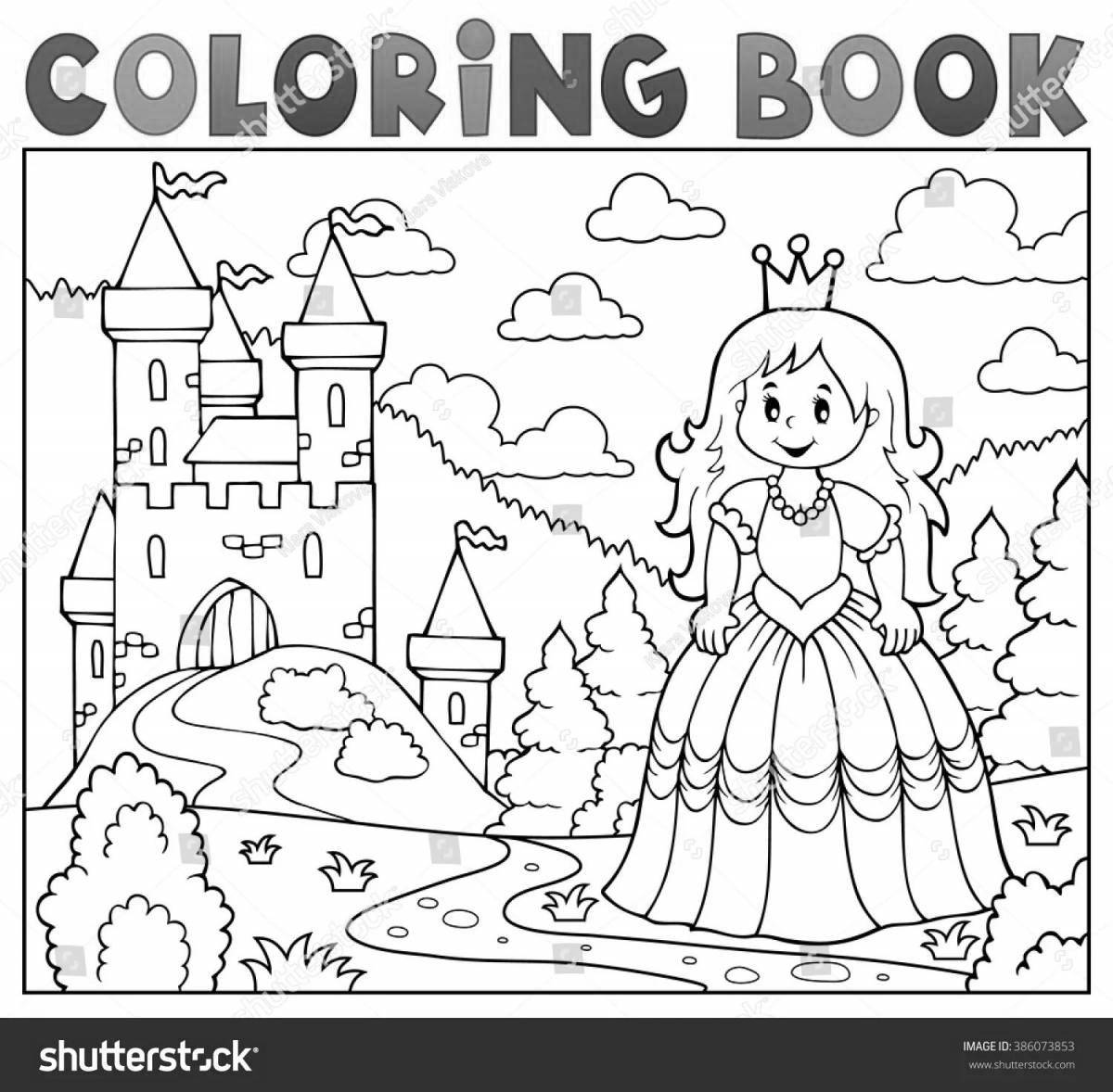 Gorgeous coloring book for girls princess castle